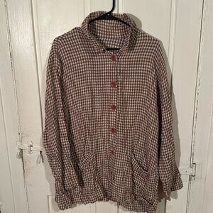 Women’s Flax linen button up shirt size L